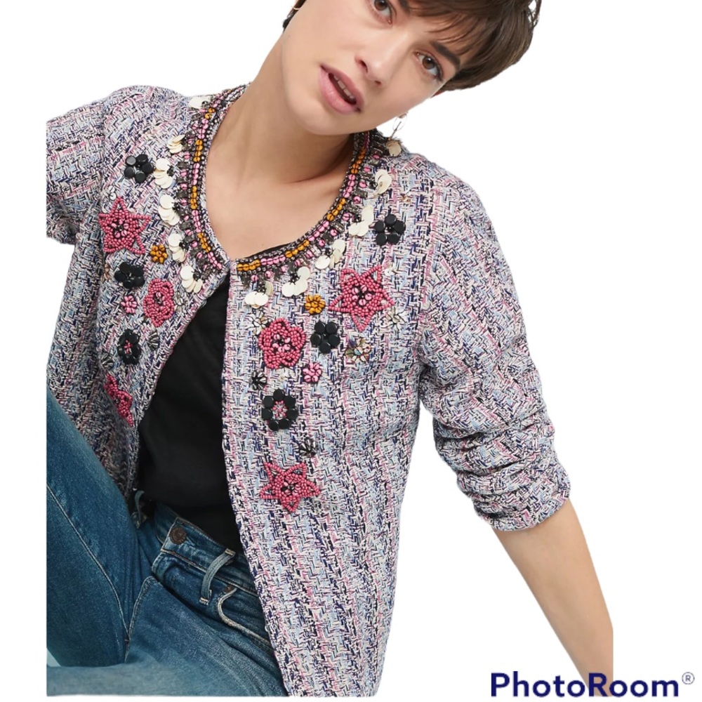 🛑Summer of Love for Anthropologie Suzy Tweed jacket M